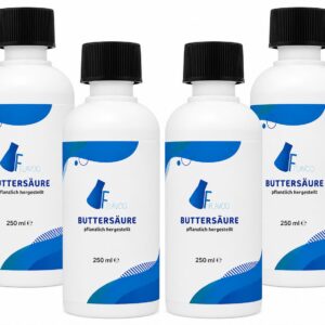 Buttersäure hochrein – 4 × 250 ml (1 Liter) – Laborqualität – Butyric Acid