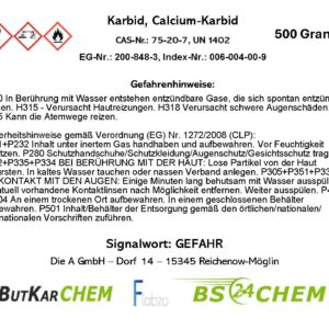 Karbid Kalziumkarbid 7-15mm,  4x500g (2000g) 